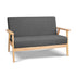 2 Seater Fabric Sofa Chair 12cm Thick Cushion Divan Armchair Grey